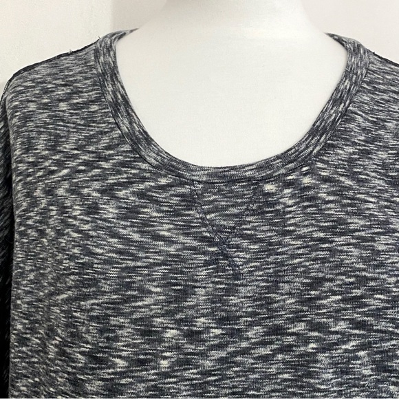 No Brand marled knit lace back round neck tie hem dolman sleeve acrylic top L - Picture 2 of 6